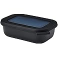 Mepal Cirqula Multi Bowl Rectangular 500 ml Nordic Black-Food Storage Box-Stackable-Dishwasher Safe, Polypropylene