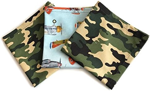 FUNKINS Reusable Cloth Lunchbox Napkins for Kids, Camouflage Theme, Set of 3