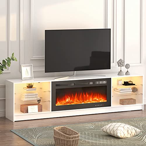 79" Fireplace TV Stand with 40" Electric Fireplace
