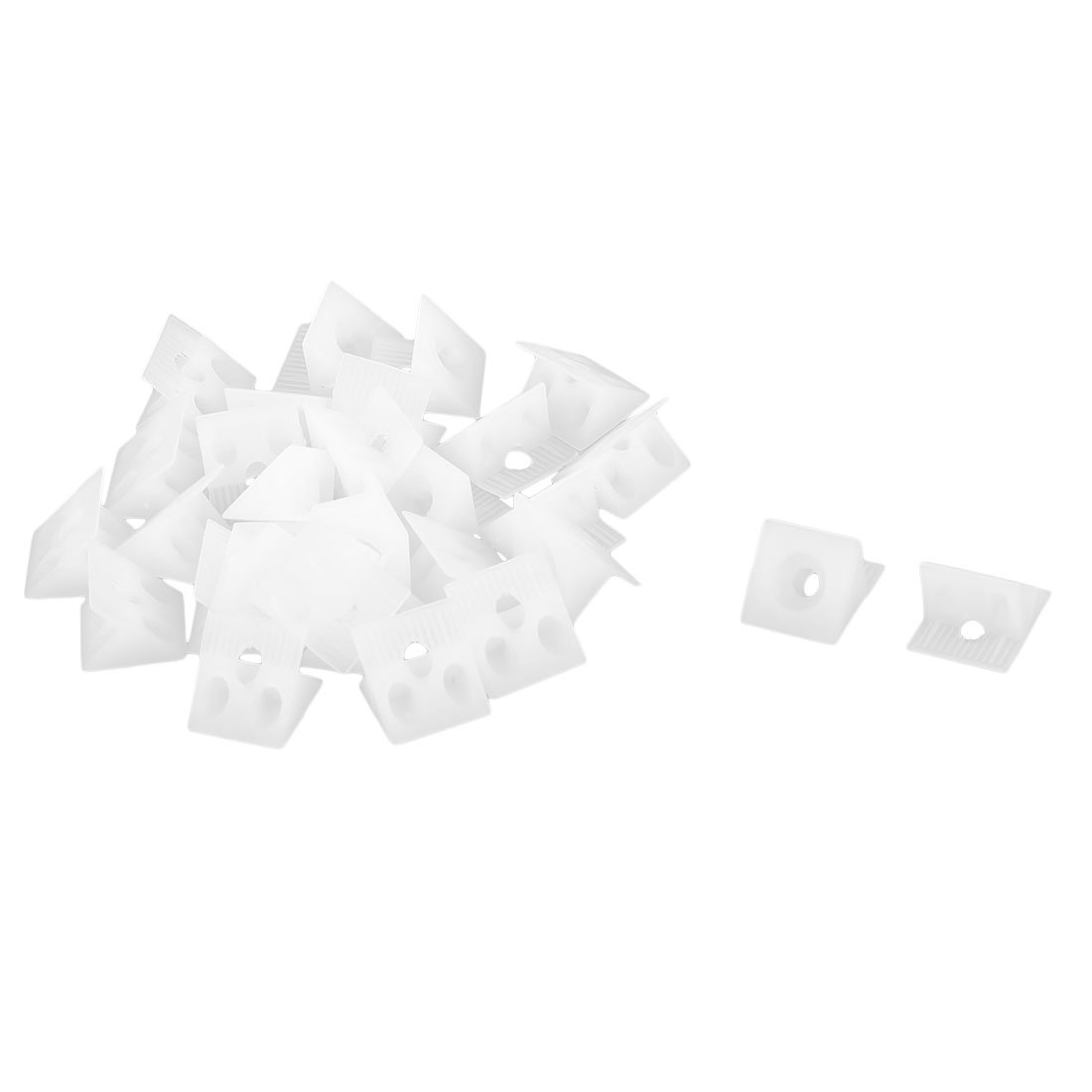 Sourcingmap Plastic Home Accessory Furniture Corner Angle Fixing Support Bracket Plates 30pcs White