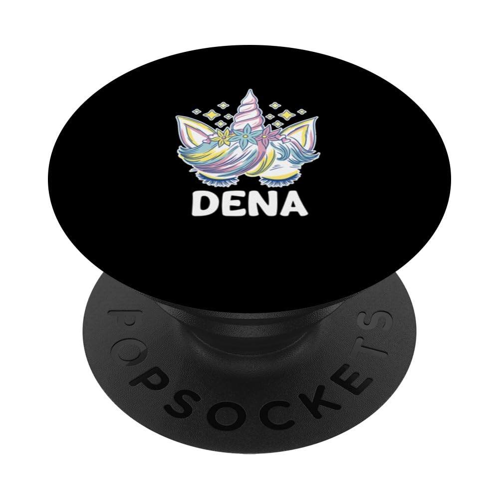 Cute Personalized Name Unicorn Crown Dena PopSockets Swappable PopGrip
