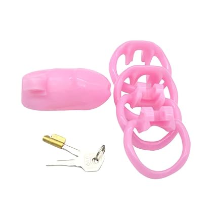 Sexspielzeug Keuschheitsgerät Kunststoff Virginity Lock Cock Cage Keuschheitsgürtel für Männer (Pink)