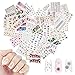 48 Sheets Mixed Nail Art Stickers, AKWOX Nail Art Water Transfer Sticker Home Manicure Decals with Flowers Feather Animal Cat for Women Toenails and Fingernails Decor DIY Nail Tips