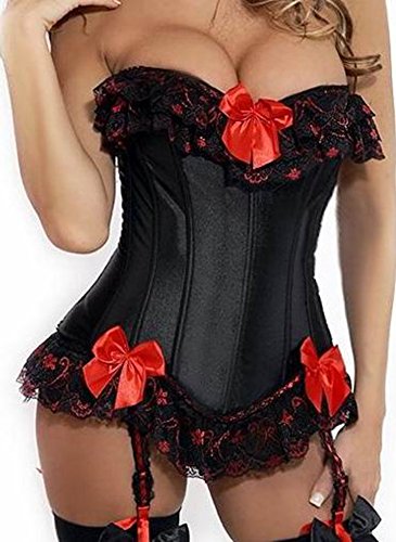 Blidece-Womens-Sexy-Bow-Lace-Corset-Bustier-Bodyshaper-Top-Bodice-S-6XL