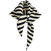 TYATVS Knitted Triangle Scarf for Women Y2k Stripe Head Scarf Aesthetic Accessories Cottagecore Streetwear Triangle Shawl