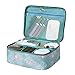 Travel Makeup Bag Waterproof Cosmetic Organizer Multifunctional Case with Compartments Toiletry Bag for Women (Flamingo)