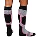 Snowboard Socks - Comfortable Warm Outdoor Socks for Skiing and Snowboarding - Warm Board Socks, Ski Socks for Men and Women (Black-White-Neon Pink, Small)