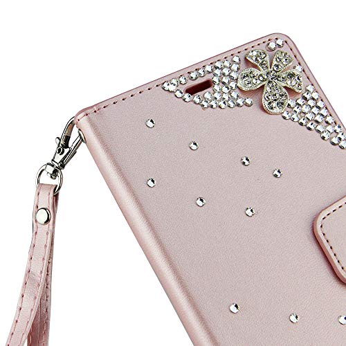 LG Stylus 4, Stylo 4 [El Lumiere Treasure Wallet Case] Multi-Card Slot Wallet Case [Drop Protection] Premium Leather [Kickstand Feature] (T-Flower Rosegold) - Thumbnail 5
