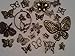 Heart Rock Beads 40pc Butterfly Charms, Pendants, Antique Bronze