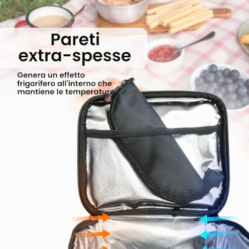 Iris - Mini Valigetta Porta-Pranzo, Grigio (Grigio), Taglia Unica