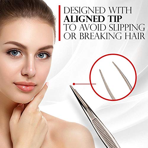 Titania Germany Tweezers Slanted - Professional Incline Tip - Precision & Accuracy Hair Plucker for Daily Routine Beauty Routine - Made In Germany