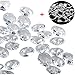 BronaGrand 100Pcs 14mm Clear Crystal Octagon Beads with 100Pcs Stainless Curtain Rings Jump Rings Key Rings for Chandelier Prisms Curtain Parts Jewelry Making