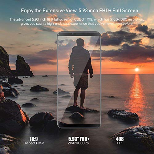 4G Unlocked Smartphone, CUBOT X19 Android 9.0 Phones Unlocked with 5.93 inch FHD Display, 4GB RAM+64GB ROM, 4000mAh Battery,16MP Camera, Fingerprint Sensor,Face ID-Twilight