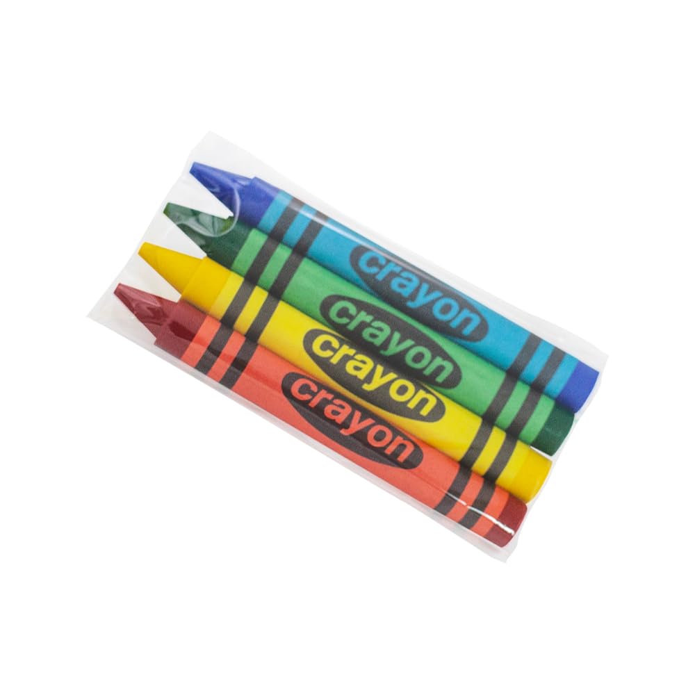 Lucky Art Crayonology 10 Sets of 4 Packs (40 count) Large Size Crayons - Mini Crayon Packs for Kids Party Favors, School Supplies for Teachers & Travel Crayons