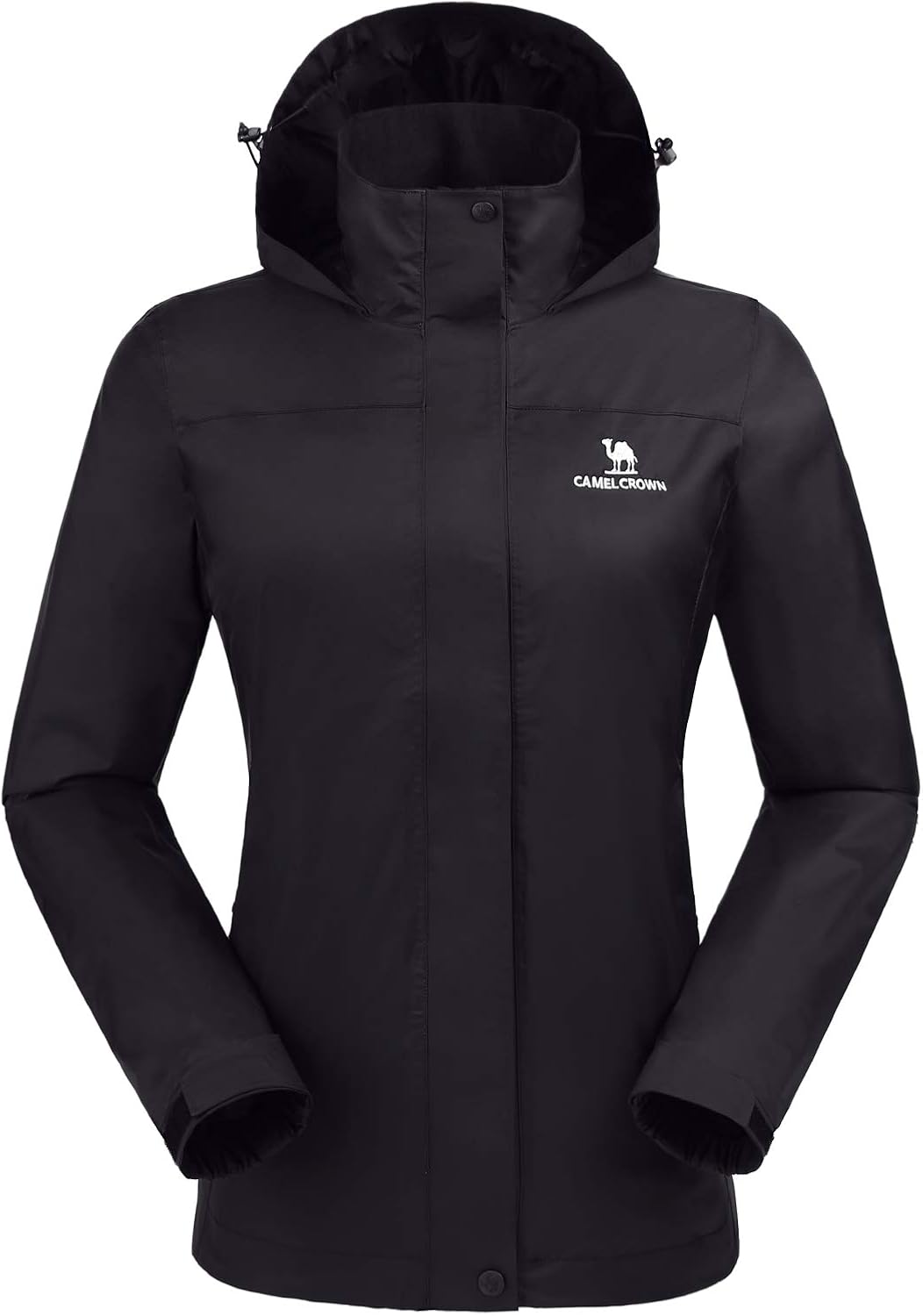 CAMEL CROWN Womens Rain Jacket Waterproof Coat with Hideaway Hood: Clothing