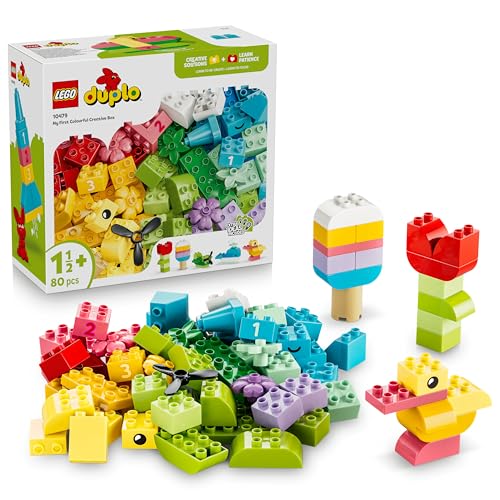 Duplo Classic Boîte Créative Colorée - Jeu Éducatif pour Motricité Fine de Bébé - Briques avec Chiffres, Animaux, Véhicules & Aliments - Cadeau d'anniversaire pour Fille ou Garçon dès 1 an 10479