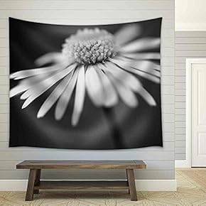 Close Up of White Daisy on Artistic Background with Soft Focus - Fabric Wall Tapestry Home Decor - 51x60 inches