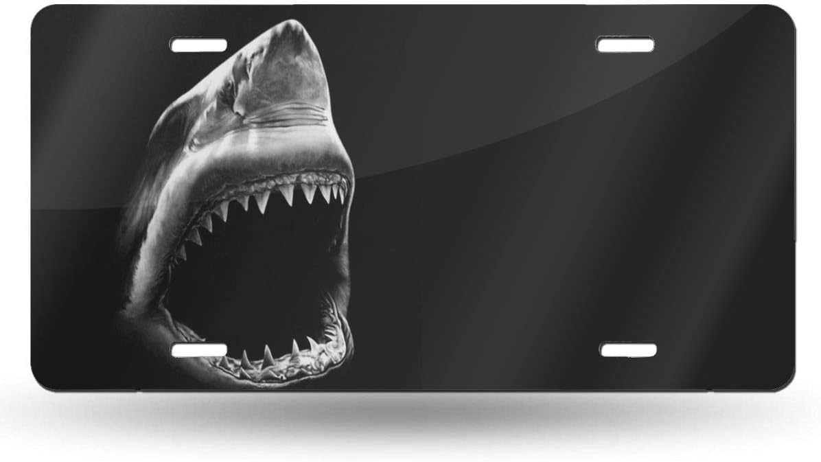 Great White Shark Personalized Men's and Women's Novely Aluminum License Plates 6" X 12" for Jeep,Car,and Other Models of License Plates, for Car Home Decorations