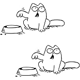 ZIMISI 2PCS Simon Cat Car Fuel Cap Sticker Decal, Vinyl Weatherproof Auto Bumper Sticker, Funny Hungry Cat with Empty Bowl Decal, Vehicle Decoration Accessories for Car, SUV, Window, Laptop (Left)