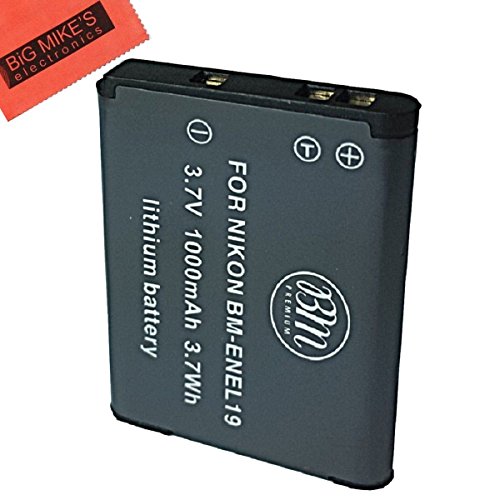 BM Premium EN-EL19 Battery for Nikon Coolpix A300, W150, W100, S32, S33, S100, S3100, S3200, S3300, S3500, S3600, S3700, S4100, S4200, S4300, S5200, S5300, S6400, S6500, S6800, S6900, S7000 Cameras