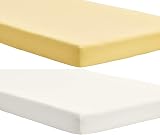 Dudu N Girlie Cotton Jersey Crib Sheets 40x90cm 2 Pack Cream Yellow