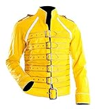 Freddie Mercury Yellow Wembley Faux Leather Jacket Costume