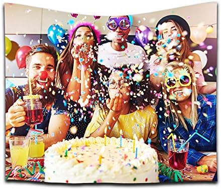 SIGNFORD Cutsom Tapestry Personalized Image with Birthday Party Photos Wall Hanging Tapestry for Living Room Bedroom Dorm Decoration - 68x80 inches