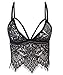SEADEAR Women's Sexy Lingerie Super Soft Lace Bra Top Bralette Bralet Bra Bustier Crop Top(Black,S)