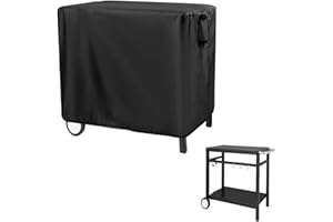 Andacar Prep Table Cover for Royal Gourmet Double-Shelf Movable Dining Cart Table, 40inch Outdoor BBQ Cart Cover Buffet Grill Table Cover Bar Tool Cart Covers Cooler Covers Waterproof
