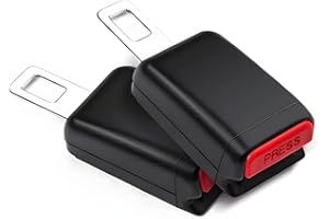 Daonsuty Universal Car Seat Belt Buckle Extension, Black ABS Plastic, 2-Pack Safety Adjuster Clips, 7.5cm Length, Easy Instal