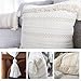 blue page Set of 2 Boho Pillow Covers Tufted Neutral Pillow Covers, Farmhouse Throw Pillow Covers for Couch Bed Decorative Pillow, Bohemian Accent Pillow Case, Cream Square 18x18