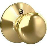 Schlage F170 PLY 605 Plymouth Door Knob, One Sided Non-Turning Dummy Door Handle, Bright Brass
