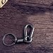 Lancher Key Chain with (2 Extra Key Rings and Gift Box) Carabiner car Keychain for Men and Women -Black