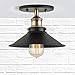 Linea di Liara Andante Black Flush Mount Ceiling Light Fixture Farmhouse Rustic Flush Light Kitchen Lighting Bedroom Bathroom Hallway Light Fixtures Vintage Industrial Semi Flush Mount Lighting