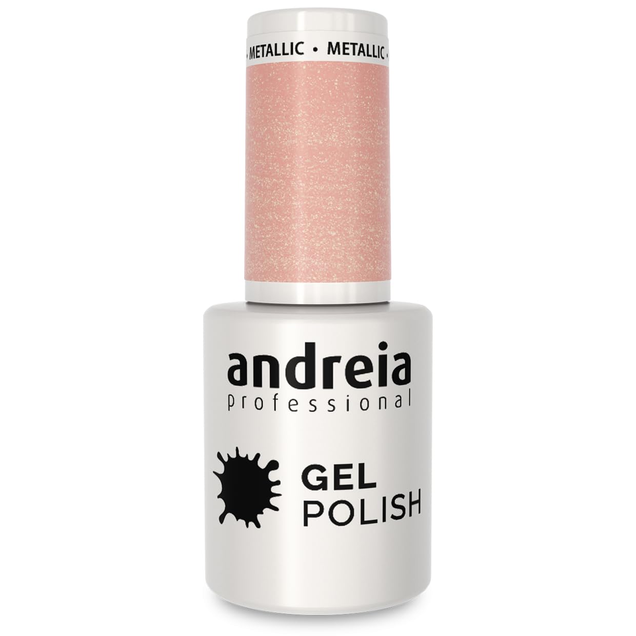 Andreia Semi-Permanent Nail Gel Polish for UV/LED Lamp - Intense Shine and 4 weeks Lasting Manicure Nail Gel Varnish - Colour 272 Nude Shimmer - Soft Metallic Shades 10.5 ml