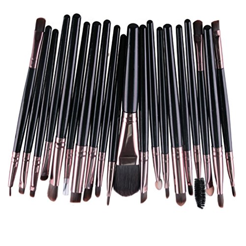 MELADYPro 20pcs Multi-function Cosmetic Powder Foundation Eyeshadow Eyeliner Lip Makeup Brushes Sets (Black-Coffee)
