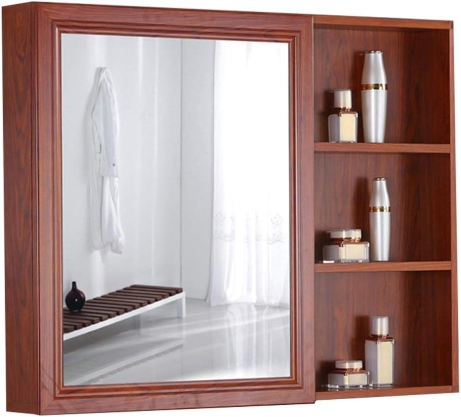 Medicine Cabinets Bathroom Medicine Cabinet With Mirror Bathroom Mirror Cabinet Wall Cabinet Wall Mirror Mirror Jewelry Cabinet Color Red Brown Size 80 70cm Amazon Ca Home Kitchen