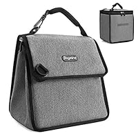 Bagmine Insulated Lunch Bag for Adult Men Women, Waterproof Lunch Box Cooler Tote for School Picnic Camping, Gray