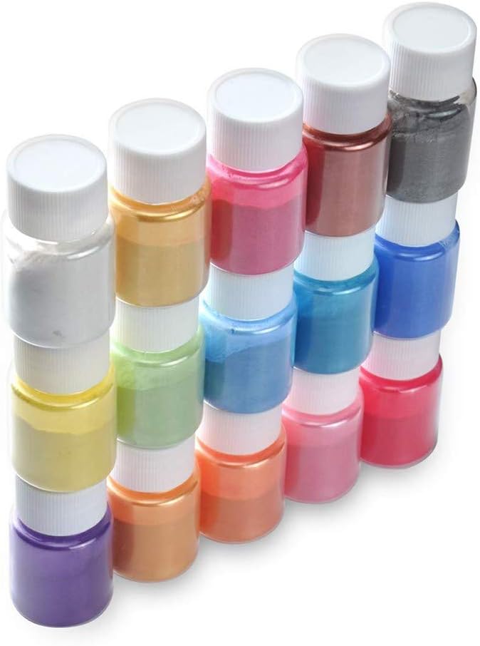 Retrofish DIY Mica Powder Slime Powder Natural Powder Pigments for Adhesive Pigments Bath 5 (Multicolor)