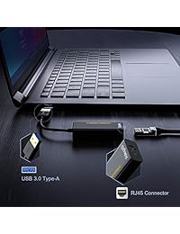 USB a Ethernet, adaptador de red USB, cable USB a RJ45 Gigabit Ethernet, USB 3.0 a 10 100 1000 Gigabit Ethernet, no requiere controlador, color blanco