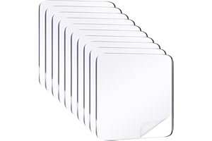 Medsuo 10pcs 2.4" Clear Double Sided Adhesive Pads for Mounting Waterproof Double Sided Sticker Super Strong Heavy Duty Washable Sticky Patch Walls Hanging Nano Gel for DIY Craft Home Office