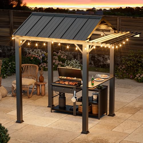 Covered Outdoor Nottingham Grill Gazebo Review: 6x8 Metal Hardtop with Shelves image 16
