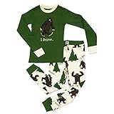 Lazy One Boys' Big Foot I Believe Long Sleeve PJ Set