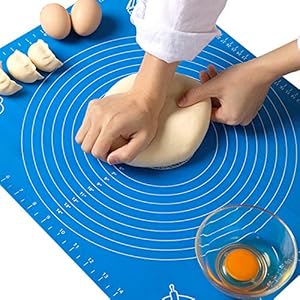 19.7”x15.8” Non-Stick and No-Slip Silicone Baking Pastry Mat 50x40cm Fondant Mat Dough Rolling Mat with Measurement…