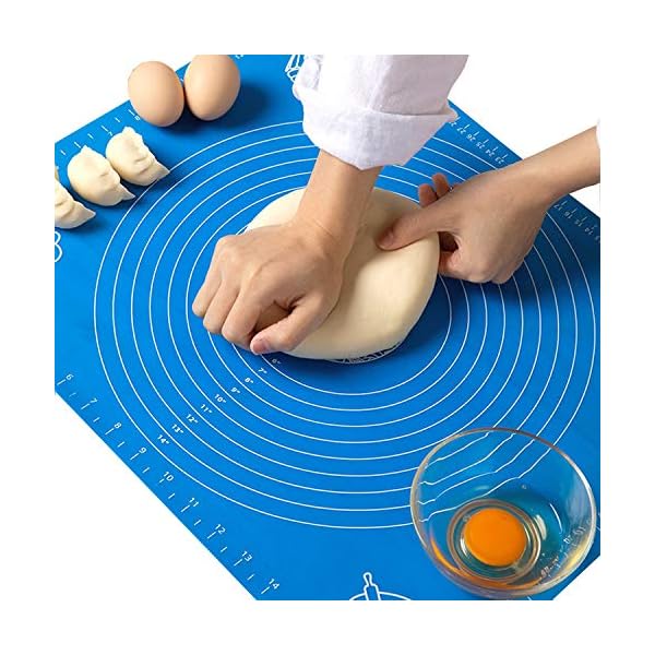 197x158-Non-Stick-and-No-Slip-Silicone-Baking-Pastry-Mat-50x40cm-Fondant-Mat-Dough-Rolling-Mat-with-Measurement-BPA-Free-Blue 19.7''x15.8'' Non-Stick and No-Slip Silicone Baking Pastry Mat 50x40cm Fondant Mat Dough Rolling Mat with Measurement…