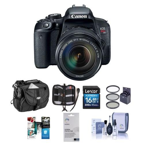 Canon-EOS-Rebel-T7i-DSLR-with-EF-S-18-135mm-f35-56-IS-STM-Lens-Bundle-with-Camera-Case-16GB-SDHC-Card-67mm-Filter-Kit-Screen-Protector-Cleaning-Kit-Memory-Wallet-Software-Package