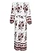YesFashion Women Off Shoulder Bohemia Floral Print Split Beach Dress White XL
