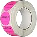 TapeCase INVLBL-024 Counted Inventory Label, Circular Adhesive Label, Pink, 2 in, 1000 Labels Per Roll, 1 Roll