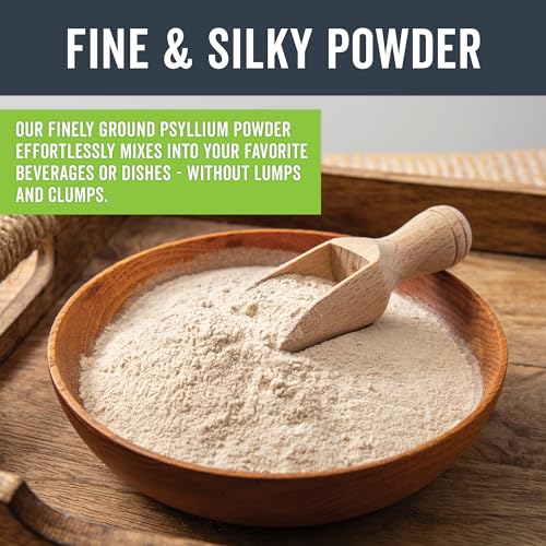 VIVA NATURALS ORGANIC PSYLLIUM HUSK POWDER, 10 OZ – FINELY GROUND, UNFLAVORED, VEGAN, KETO, PALEO, NON-GMO PLANT-BASED SUPERFOOD, GOOD SOURCE OF FIBER FOR GLUTEN-FREE BAKING, JUICES & SMOOTHIES