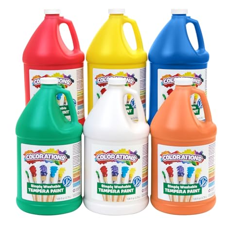 Colorations Simply Washable Tempera Paint Gallon - 6 Colors